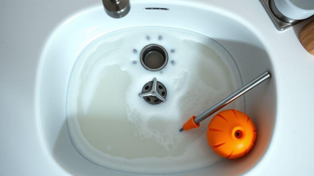 Kitchen sink with standing water that will not drain