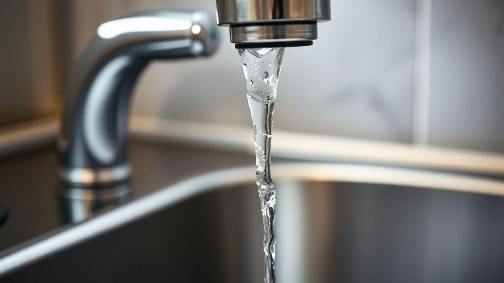 Weak water flow trickling from a kitchen tap